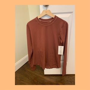 Athleta Rust Long Sleeve Wool Top, Size S